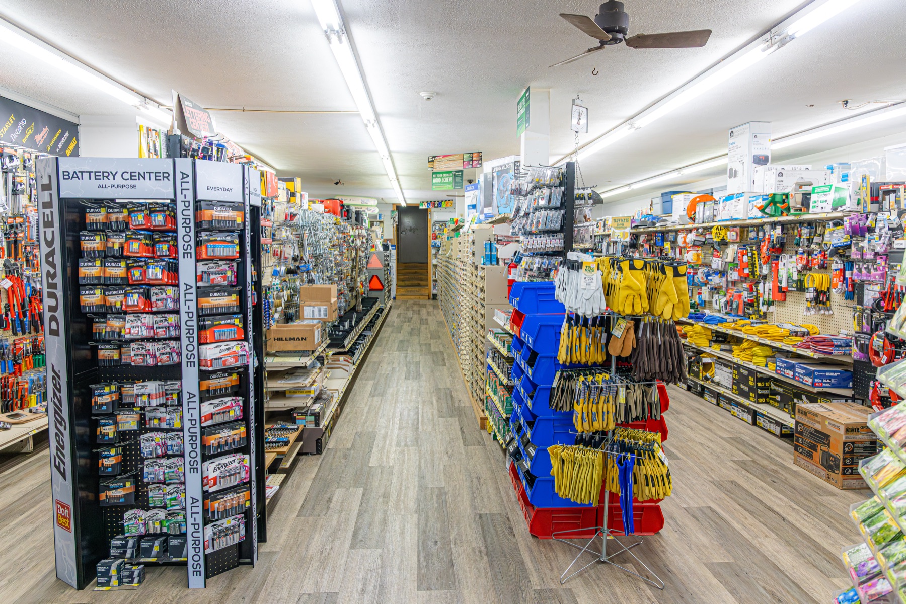 Main aisle running back through the store