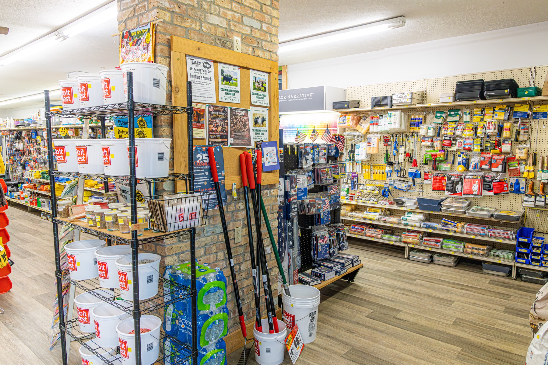 Bucket and paint supplies aisle