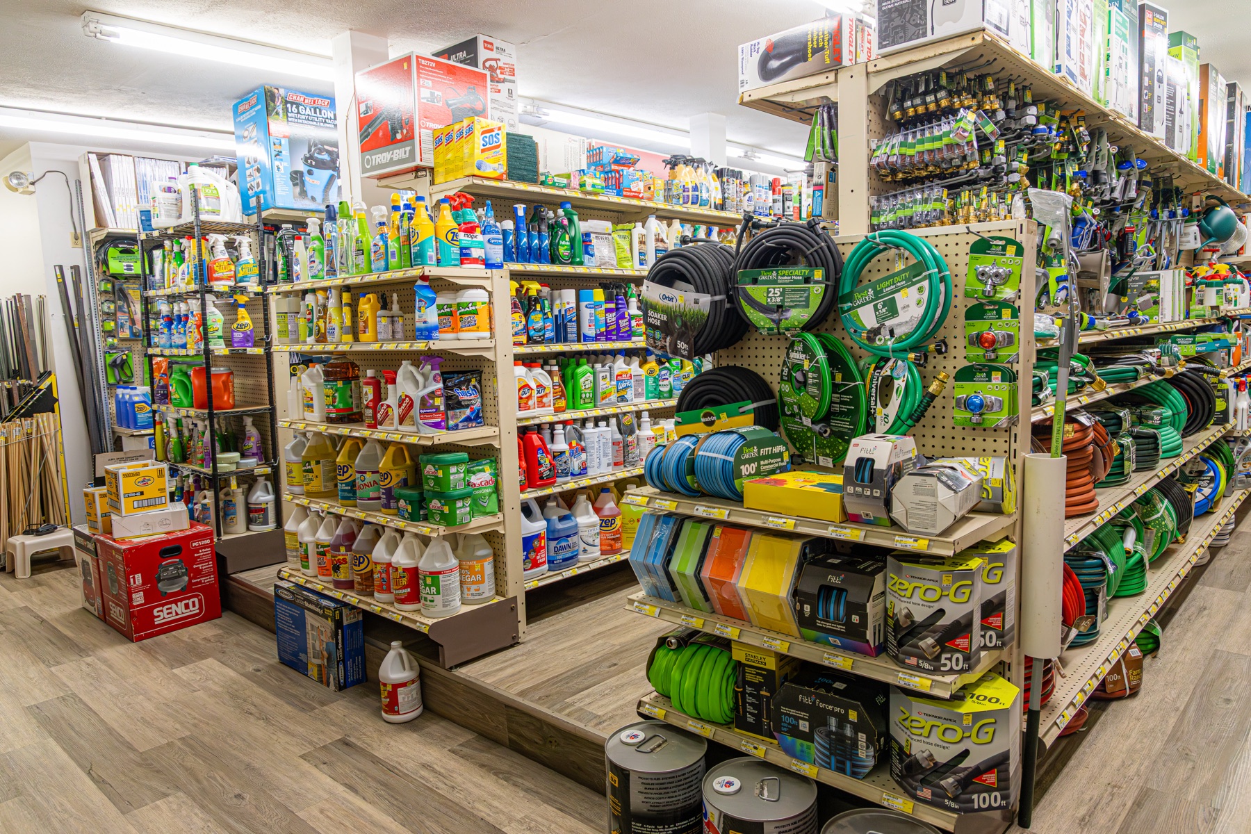 Lawn and garden — hoses, reels, sprayers