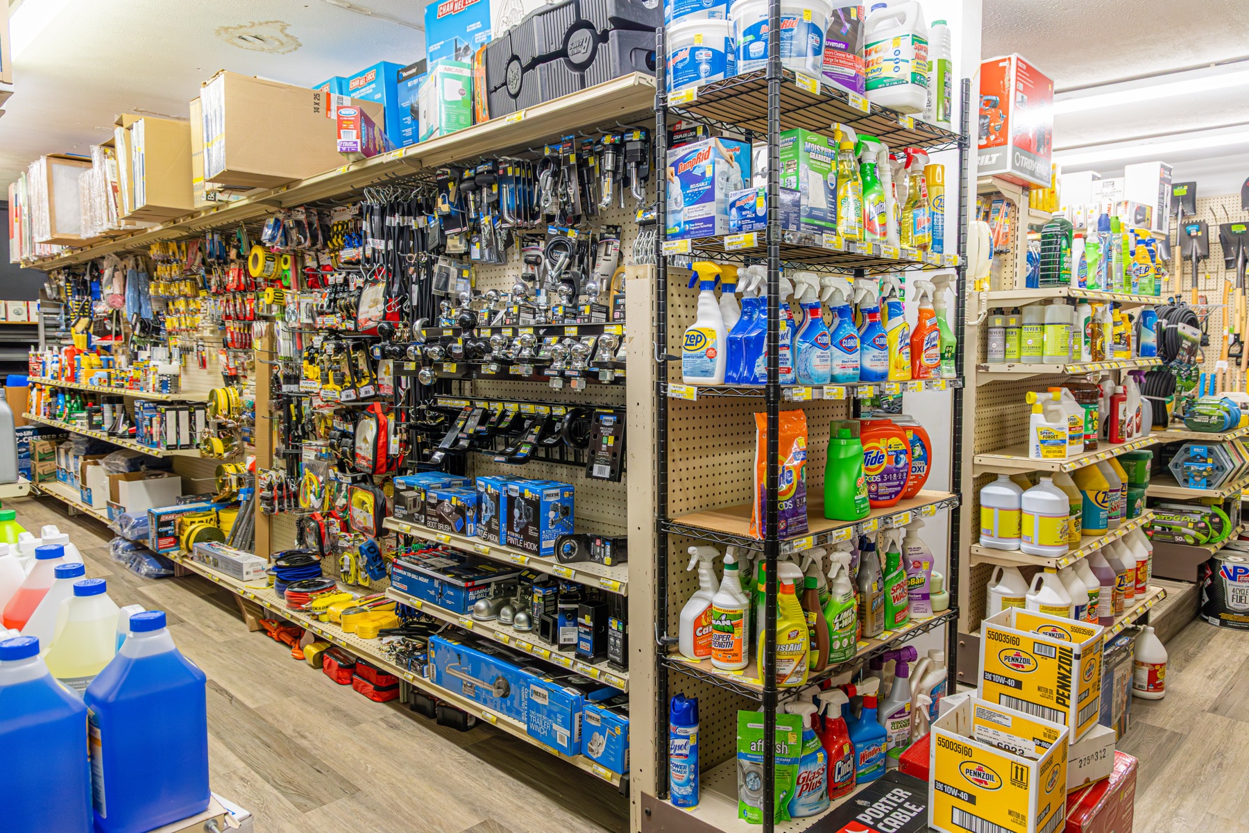 Cleaning supplies and household goods
